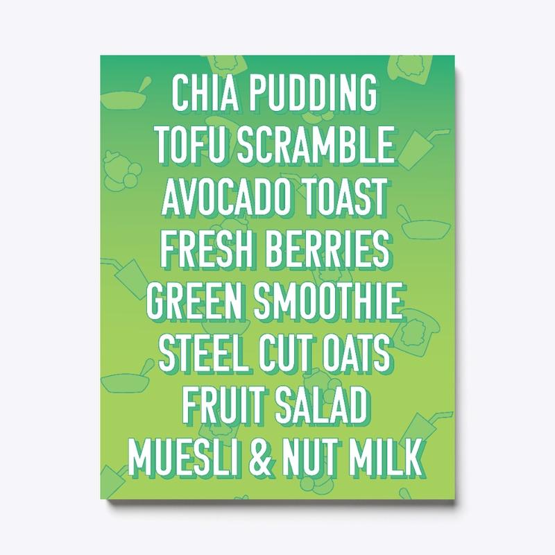 Vegan Breakfasts Kitchen Canvas Wall Art