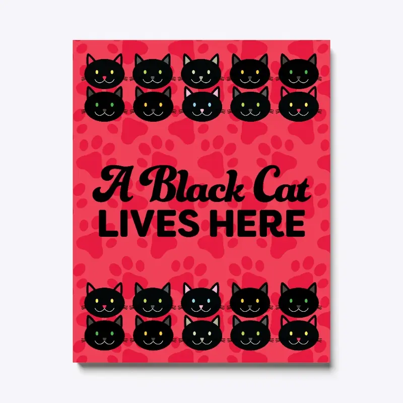 Black Cats Live Here Home Decor Wall Art